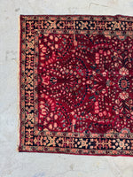 Rich Berry Persian Sarouk Rug / 3'4 x 5' Rug #4262ML