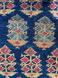 Small Antique Tribal Rug / 3'5 x 4'9 Antique Caucasian Rug #4355