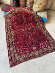 Rich Berry Persian Sarouk Rug / 3'4 x 5' Rug #4262ML