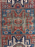 Small Tribal Lesghi Art Caucasian Rug / 3'4 x 5'4 Kazak Rug #4400