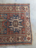 Small Tribal Lesghi Art Caucasian Rug / 3'4 x 5'4 Kazak Rug #4400