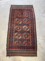 Small Tribal Vintage Rug / 2x3 Handwoven Tribal Scatter Rug – Blue