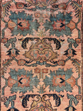 Small Worn Blush and Blue Persian Malayer Rug / 3’6 x 5'10 Rug #3920