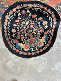Round Antique Chinese Peking Rug Mat #4408