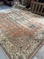 Soft and Silky Antique Oushak Rug / 8’6 x 9’9 Rug #4286