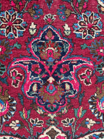 Antique Persian Botanical Fuchsia Rug / 10’5 x 13’11 Mashhad Rug #3846