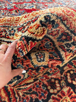 9x11 Vintage Persian Rug / Antique Full Pile Sarouk Rug #3609