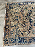 Antique Persian Heriz Rug / 8x11 Vintage Persian Rug #4522