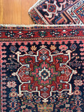 Square Small Navy Persian Tribal Heriz Rug / 3x3 Antique Heriz Rug #3451