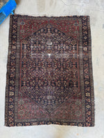 Small Antique Persian Rug / 3’5 x 4’6  Ferahan Rug #4201ML