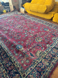 Large Vintage Persian Rug / 8'6 x 12'2 Antique Persian Plum Bidjar Rug #2711