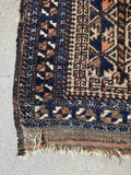 Worn Tribal Scatter Rug / 2’9 x 4’7 Persian Baluch Rug #4394