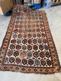 Worn Antique Tribal Rug #4388