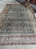 Large Worn Vintage Persian Rug / 7x10 Antique Tabriz Rug #4193