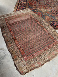 Small Vintage Muted Persian Rug / 3'8 x 5’3 Kurdish Rug #4367