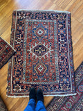 Small Vintage Persian Heriz Rug / 3’2 x 4’4 Rug #3706