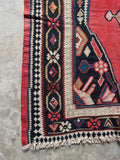 Antique Turkish Kilim Runner / 4x10 Flat Weave Rug #3565ML