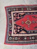 Antique Turkish Kilim Runner / 4x10 Flat Weave Rug #3565ML