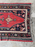 Antique Turkish Kilim Runner / 4x10 Flat Weave Rug #3565ML