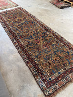 4x10 Vintage Persian Rug / 4x11 Antique Camel Runner #4204ML
