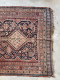 Worn Antique Persian Shabby Chic Shiraz Rug / 4'4 x 6'1 Persian Scatter Rug #4002