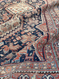 Worn Antique Persian Shabby Chic Shiraz Rug / 4'4 x 6'1 Persian Scatter Rug #4002