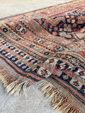 Worn Antique Persian Shabby Chic Shiraz Rug / 4'4 x 6'1 Persian Scatter Rug #4002