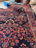 Small Antique Navy Sarouk Rug / 4'4 x 6'4 Sarouk Rug #4356