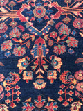 Small Antique Navy Sarouk Rug / 4'4 x 6'4 Sarouk Rug #4356