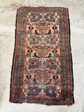 Small Worn Blush and Blue Persian Malayer Rug / 3’6 x 5'10 Rug #3920
