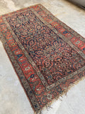 Small Tribal Antique Persian Area Rug / 4’ x 6’3 Bidjar Rug #4402