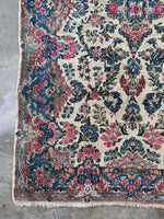 Small Vintage Floral and Plush Persian Rug / 4x7 Kerman Rug #3904