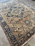 Antique Persian Heriz Rug / 8x11 Vintage Persian Rug #4522