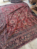Large Vintage Persian Rug / 9’7 x 12’7 Mahal Rug #4049