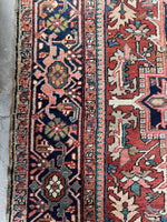 Large Antique Persian Heriz Rug / 8’5 x 12 Rug #2768ML