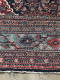 12x15 Navy Blue Antique Persian Rug / Mahal Rug #4146