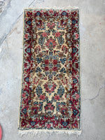 Floral Vintage Persian Rug / 2'1 x 4'4 Plush Vintage Kerman Rug #3183