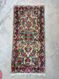 Floral Vintage Persian Rug / 2'1 x 4'4 Plush Vintage Kerman Rug #3183
