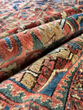 Large Antique Persian Heriz Rug / 8’5 x 12 Rug #2768ML