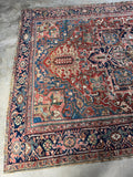 Large Antique Persian Heriz Rug / 8’5 x 12 Rug #2768ML