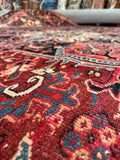 Large Persian Heriz Rug / 8’2 x 11’6 Antique Heriz #4414