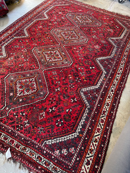 Vintage Persian Rug / 7’10 x 10’8 Shiraz Rug #4037ML