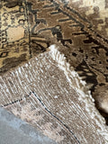 Glowing Neutral Persian Tribal Runner Rug / 3’4 x 11’5 Vintage Geometric Wool Hallway Runner #4502