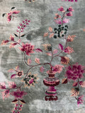 8x10 Art Deco Rug / 1930s Botanical Vintage Rug #4425