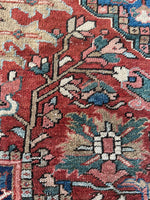 Large Antique Persian Heriz Rug / 8’5 x 12 Rug #2768ML
