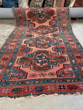 Coral Antique Tribal Persian Rug / 3'2 x 5’4 Rug #4420