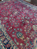 Large Vintage Persian Rug / 8'6 x 12'2 Antique Persian Plum Bidjar Rug #2711