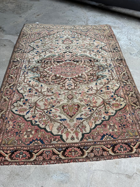 Muted Floral Persian Rug / Ferahan Sarouk #4306