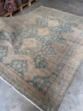 Muted Vintage Persian Rug / 5'8 x 7'6 Afshar Rug #4158