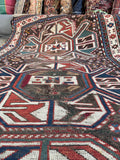 Antique Eagle Kazak Rug  / 4’2 x 8’7 Rug #4115